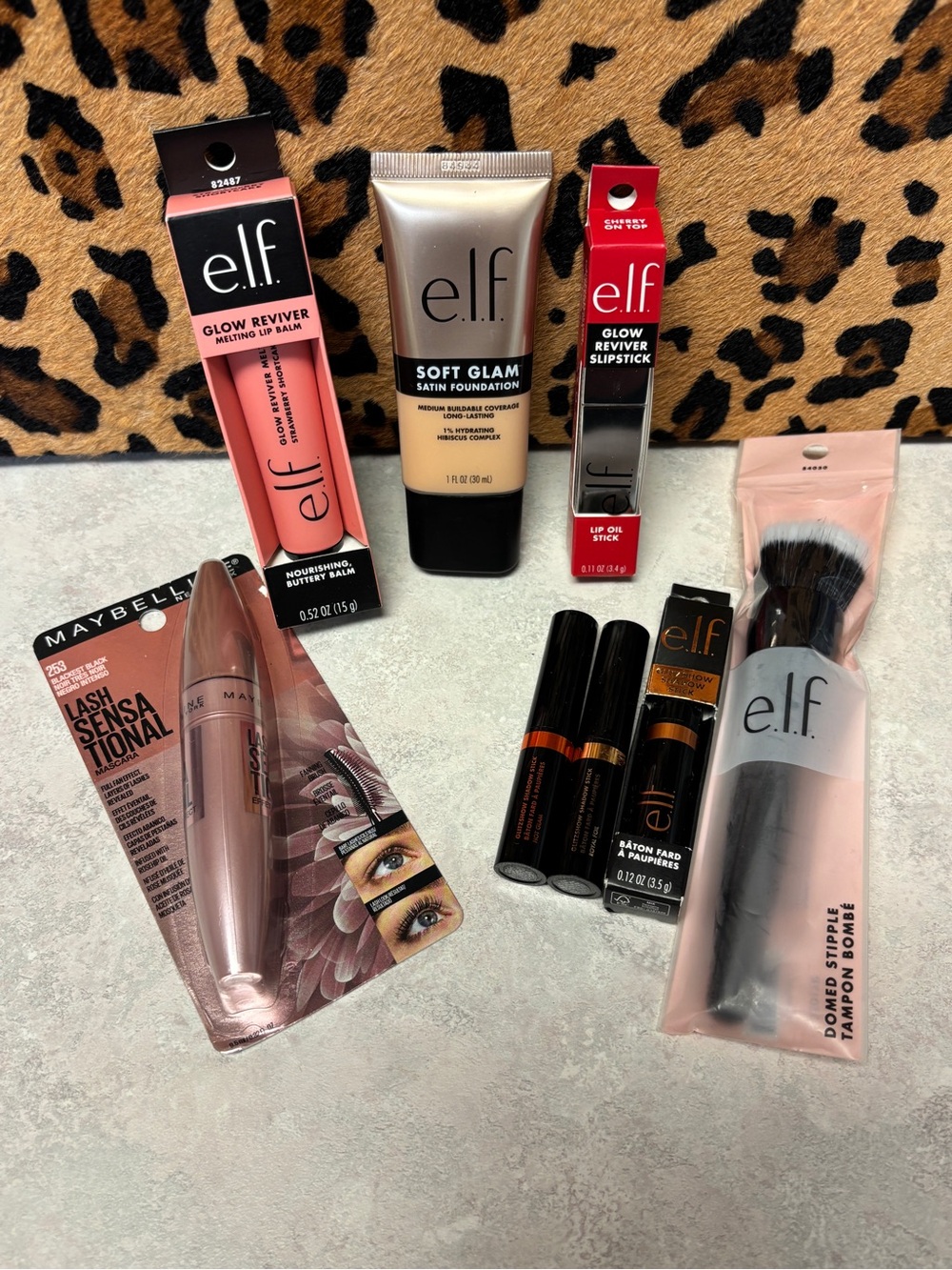 e.l.f. Bundle | Foundation,Lip Balm & Slip Stick,3 Shadow Sticks,Brush & Mascara